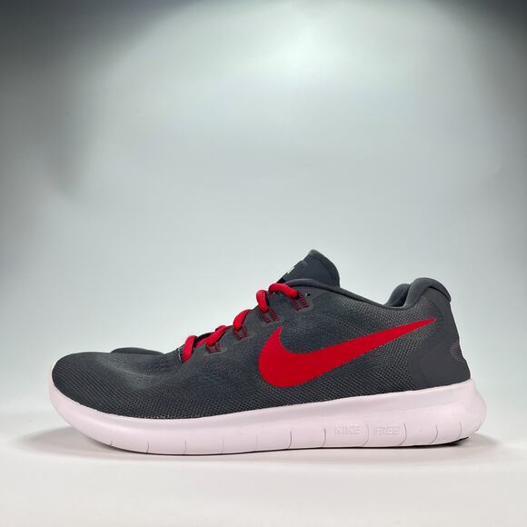 Nike Free Run 2017 Dark Grey Red Swoosh Running Shoes AA1156-991 Women's Size 9 - Picture 4 of 10